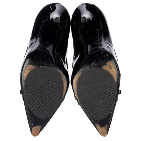 BURBERRY Black Quilted Patent Leather Heels Pumps EU 39 US 9 - Picture 5 of 5